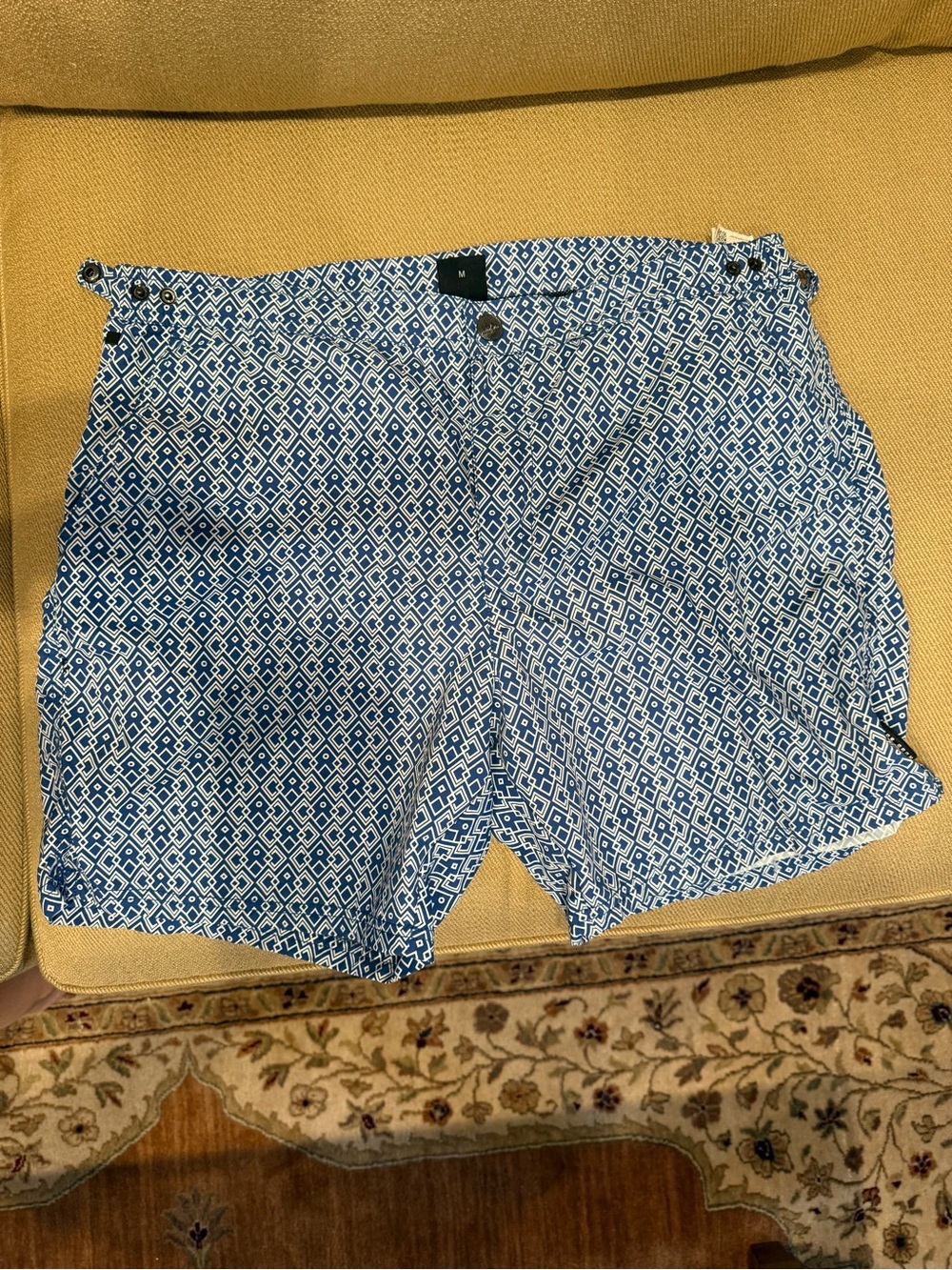 Hugo Boss Blue Geometric Athletic Shorts